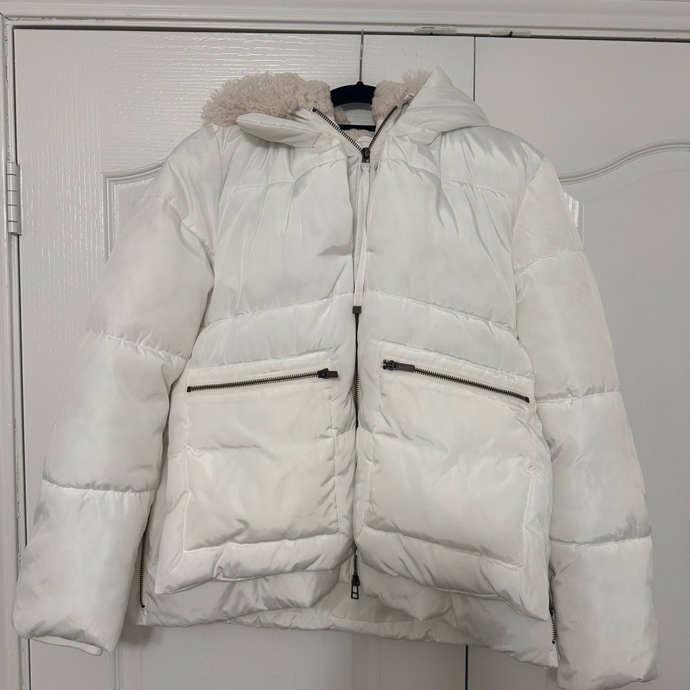 a.n.a Women's Cream Puffer Jacket
